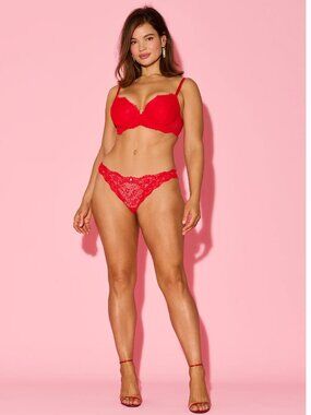 Victoria's Secret Dream Angels Red Push Up Demi Bra 34D NWOT